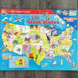 💞 New “Fifty Great States” United States Educational Puzzle